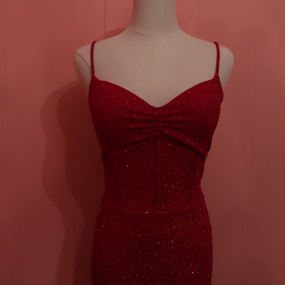 Lovely Day Sparkling Red Maxi Dress - Picture 3 of 3